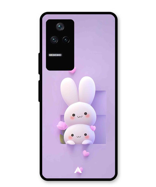 Purple Bunnies Metal Back Cover Phone Case for Poco F4