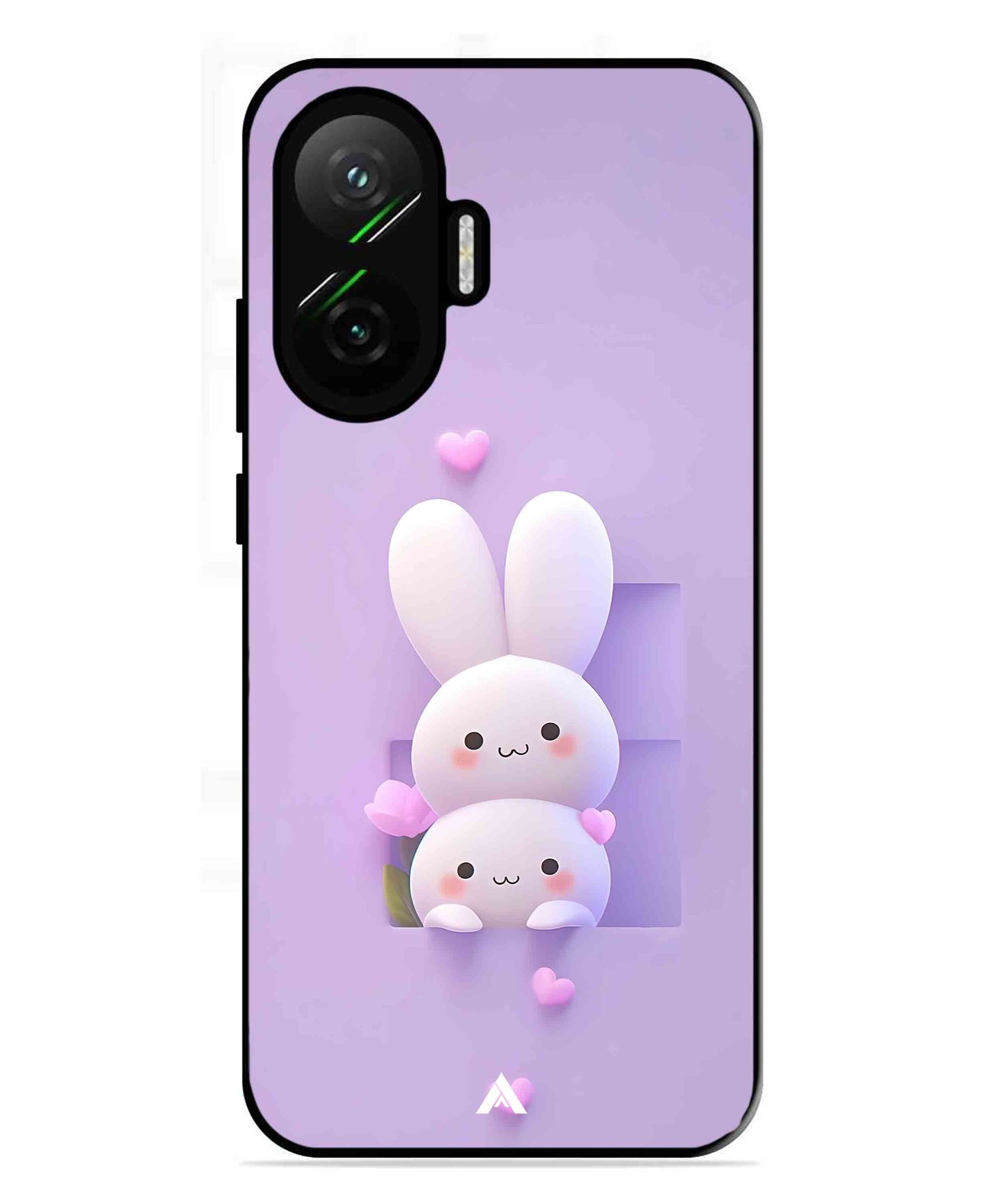 Purple Bunnies Metal Back Cover Phone Case for Poco F7
