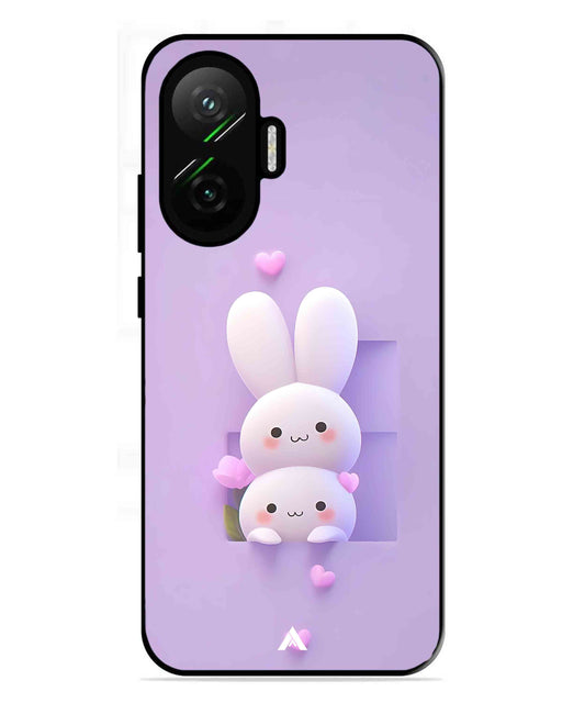 Purple Bunnies Metal Back Cover Phone Case for Poco F7