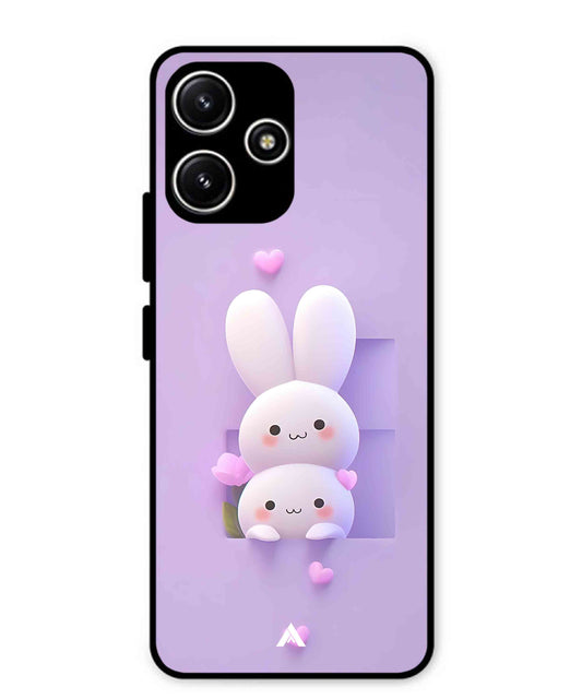 Purple Bunnies Metal Back Cover Phone Case for Poco M6 Pro