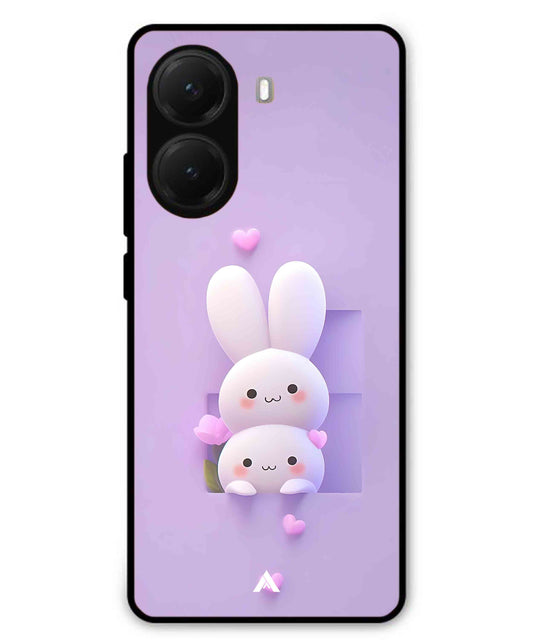 Purple Bunnies Metal Back Cover Phone Case for Poco X7 Pro