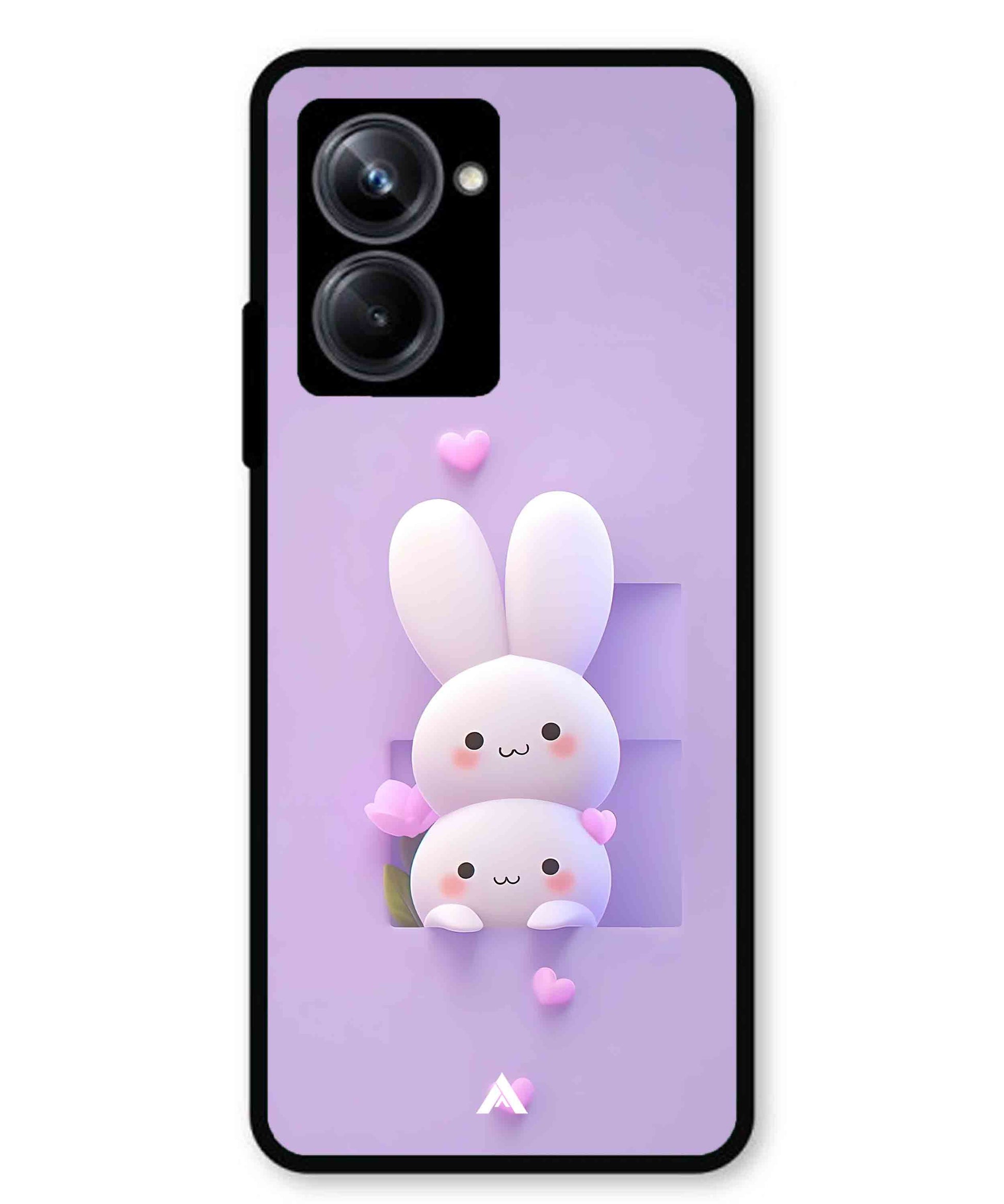 Purple Bunnies Metal Back Cover Phone Case for Realme 10 Pro