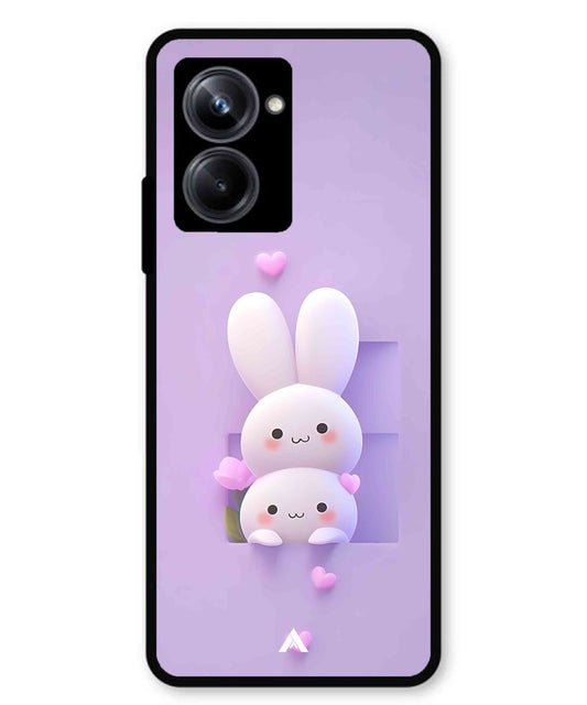Purple Bunnies Metal Back Cover Phone Case for Realme 10 Pro