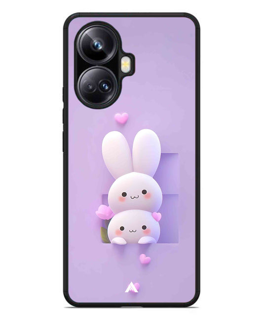 Purple Bunnies Metal Back Cover Phone Case for Realme 10 Pro Plus