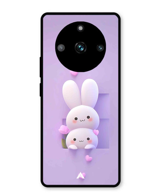 Purple Bunnies Metal Back Cover Phone Case for Realme 11 Pro Plus