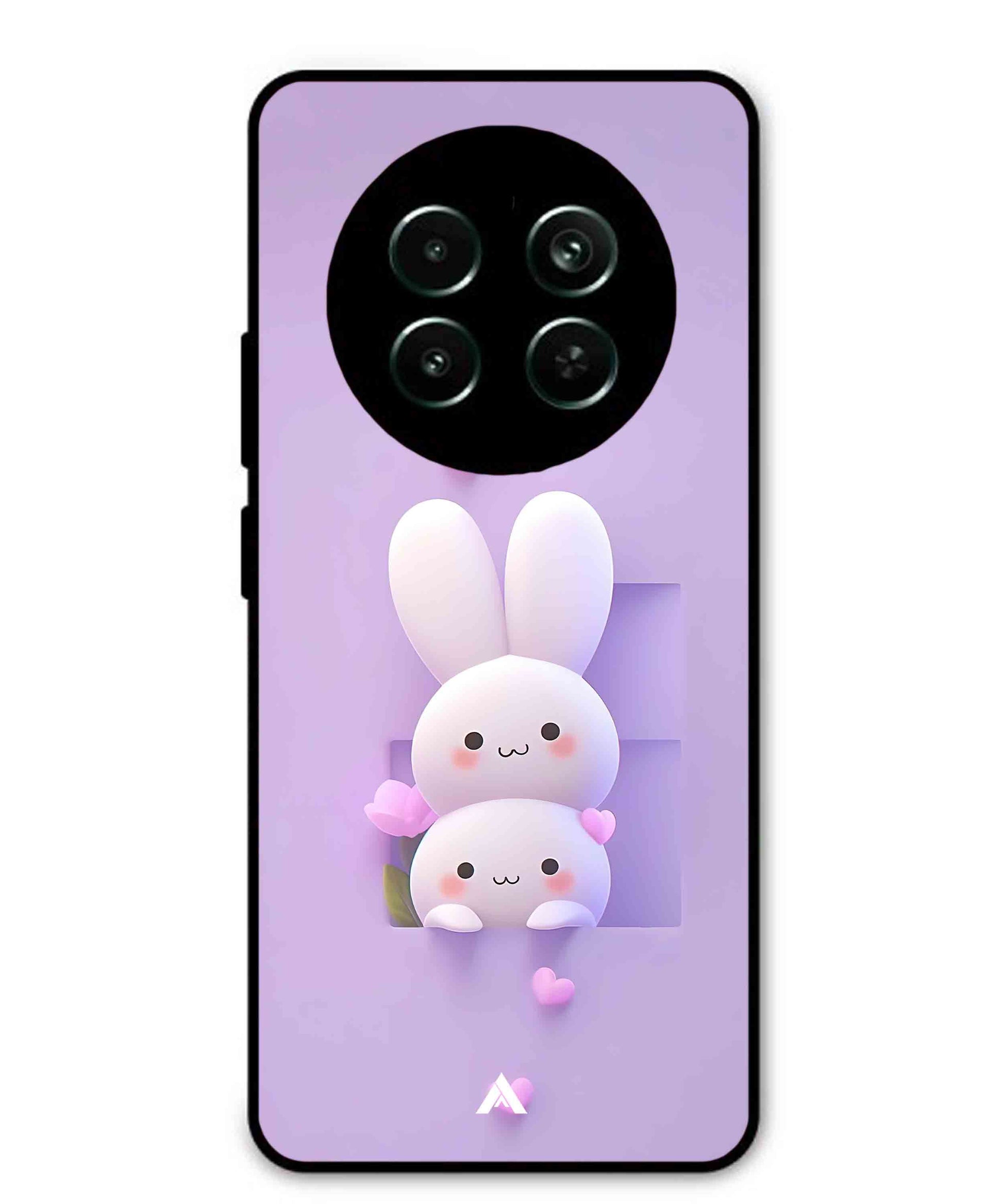 Purple Bunnies Metal Back Cover Phone Case for Realme 12 5G