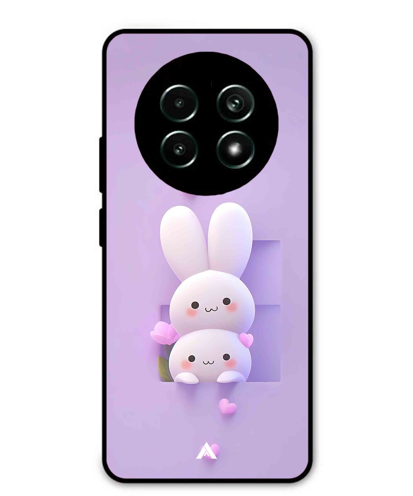 Purple Bunnies Metal Back Cover Phone Case for Realme 13 Pro
