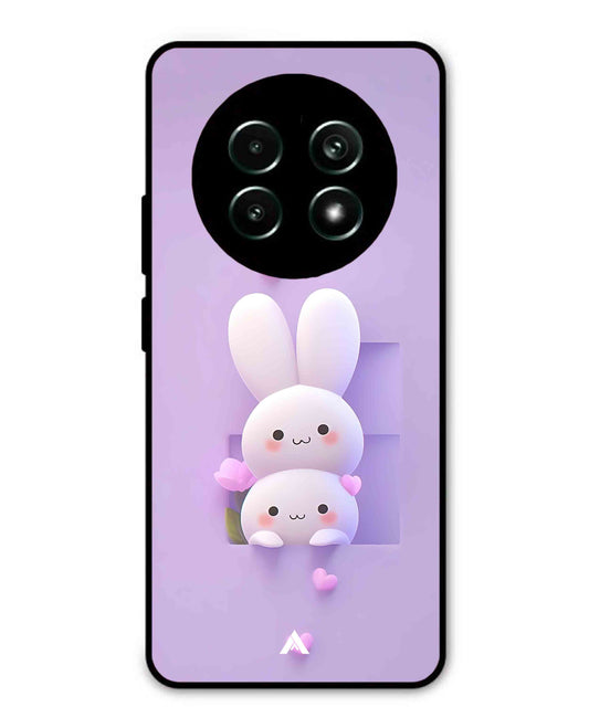 Purple Bunnies Metal Back Cover Phone Case for Realme 13 Pro Plus