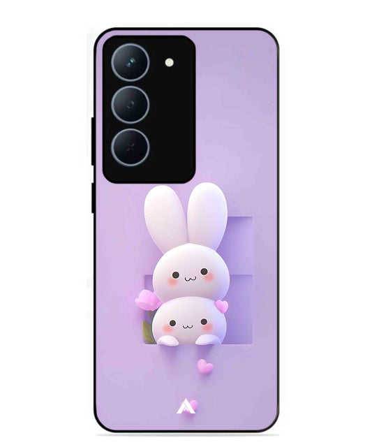 Purple Bunnies Metal Back Cover Phone Case for Realme 14X 