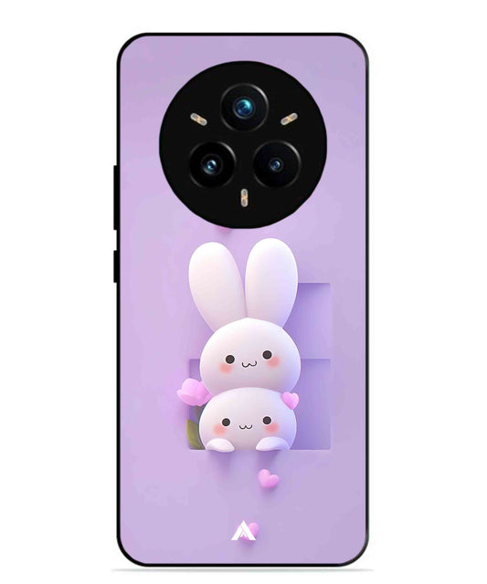 Purple Bunnies Metal Back Cover Phone Case for Realme 14 Pro Plus