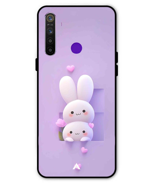 Purple Bunnies Metal Back Cover Phone Case for Realme 5i