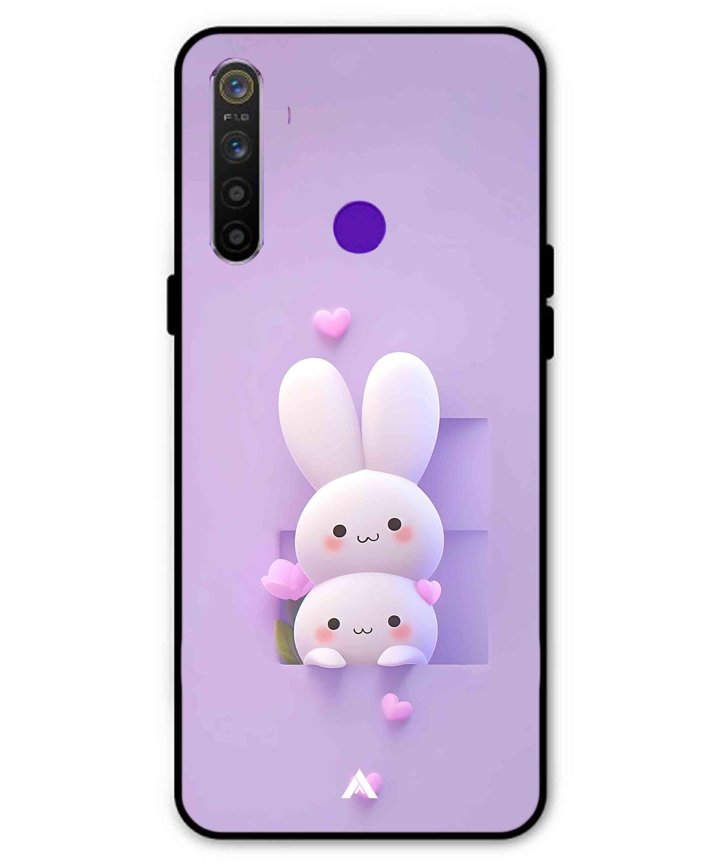 Purple Bunnies Metal Back Cover Phone Case for Realme 5s