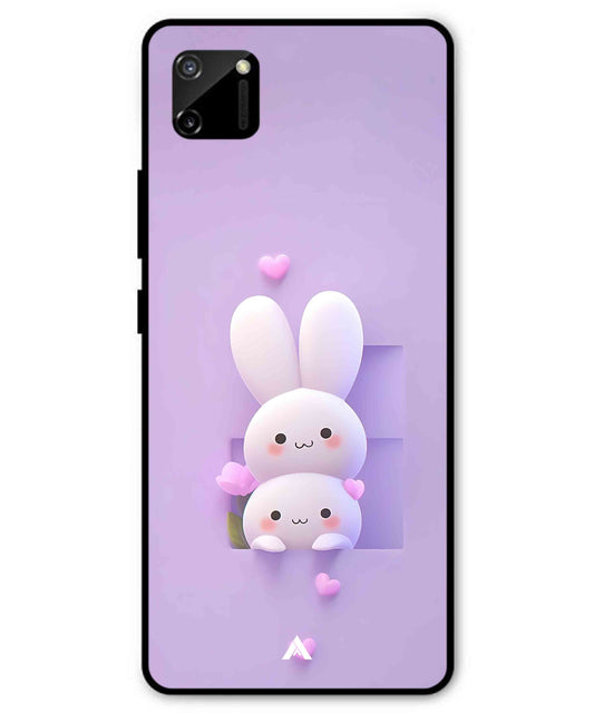 Purple Bunnies Metal Back Cover Phone Case for Realme C11