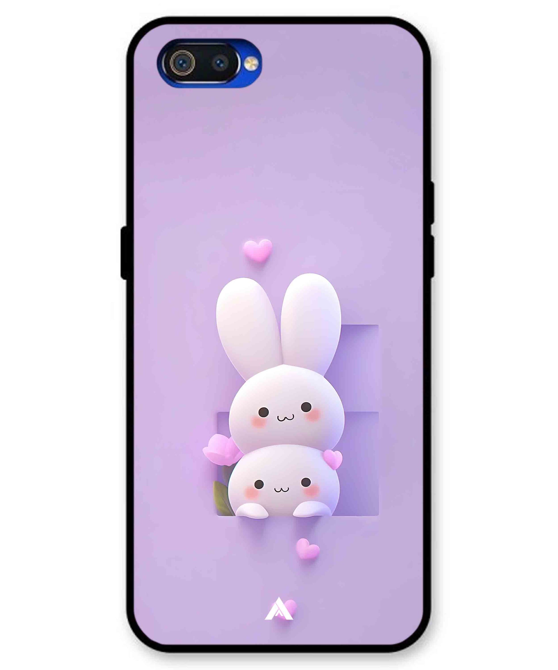 Purple Bunnies Metal Back Cover Phone Case for Realme C2