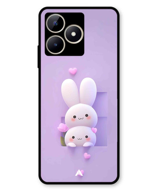 Purple Bunnies Metal Back Cover Phone Case for Realme C53