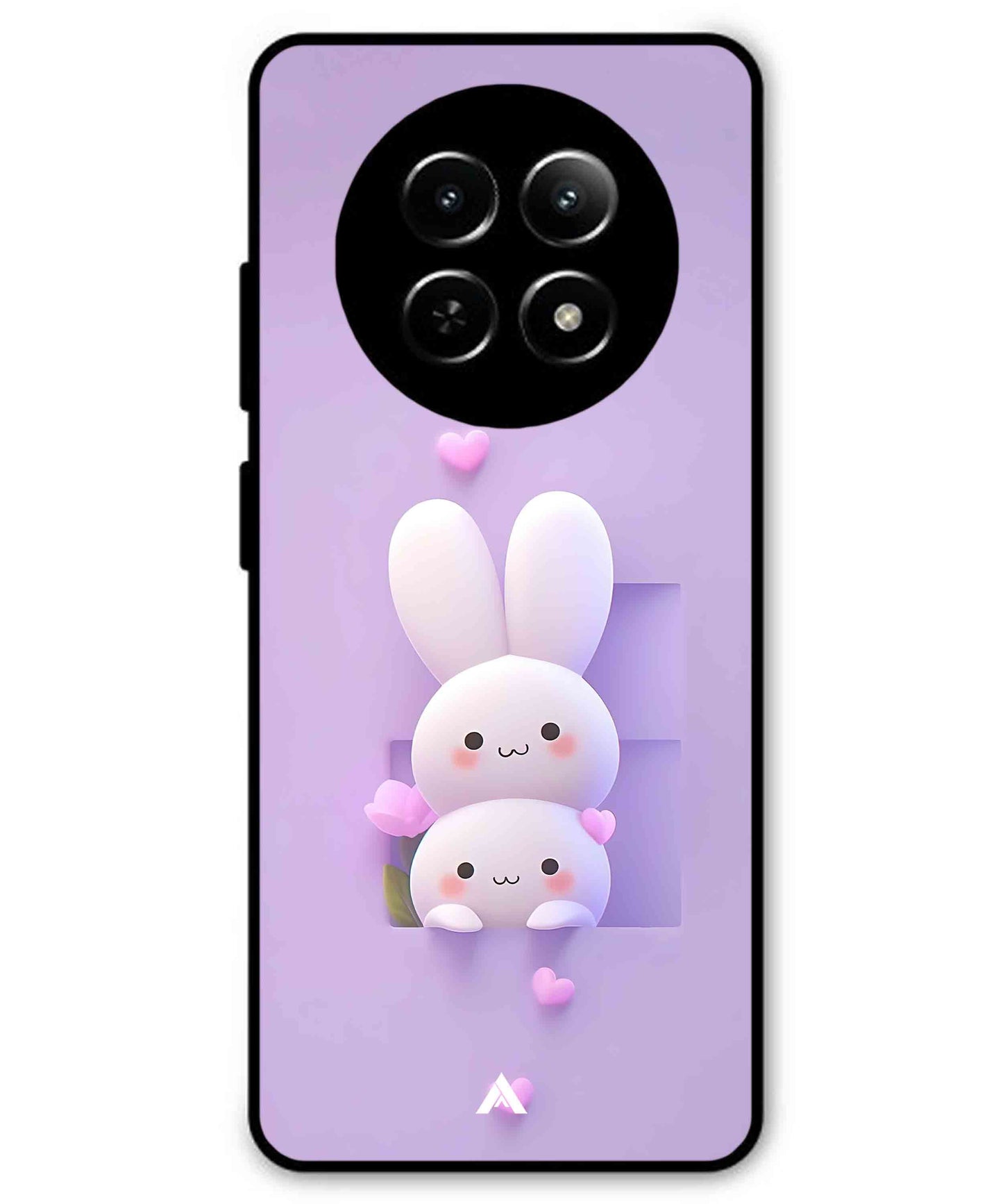 Purple Bunnies Metal Back Cover Phone Case for Realme C65