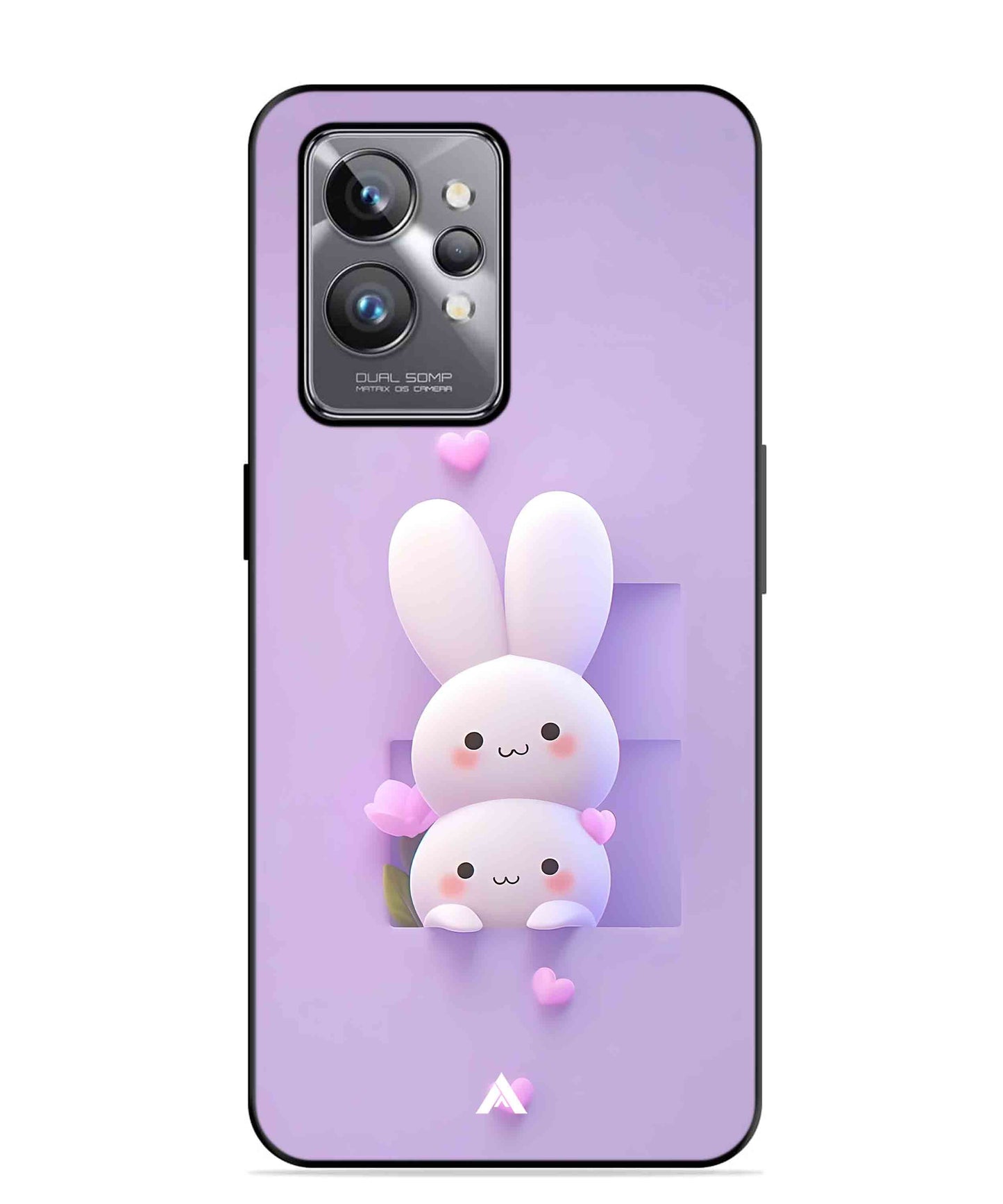 Purple Bunnies Metal Back Cover Phone Case for Realme GT 2 Pro