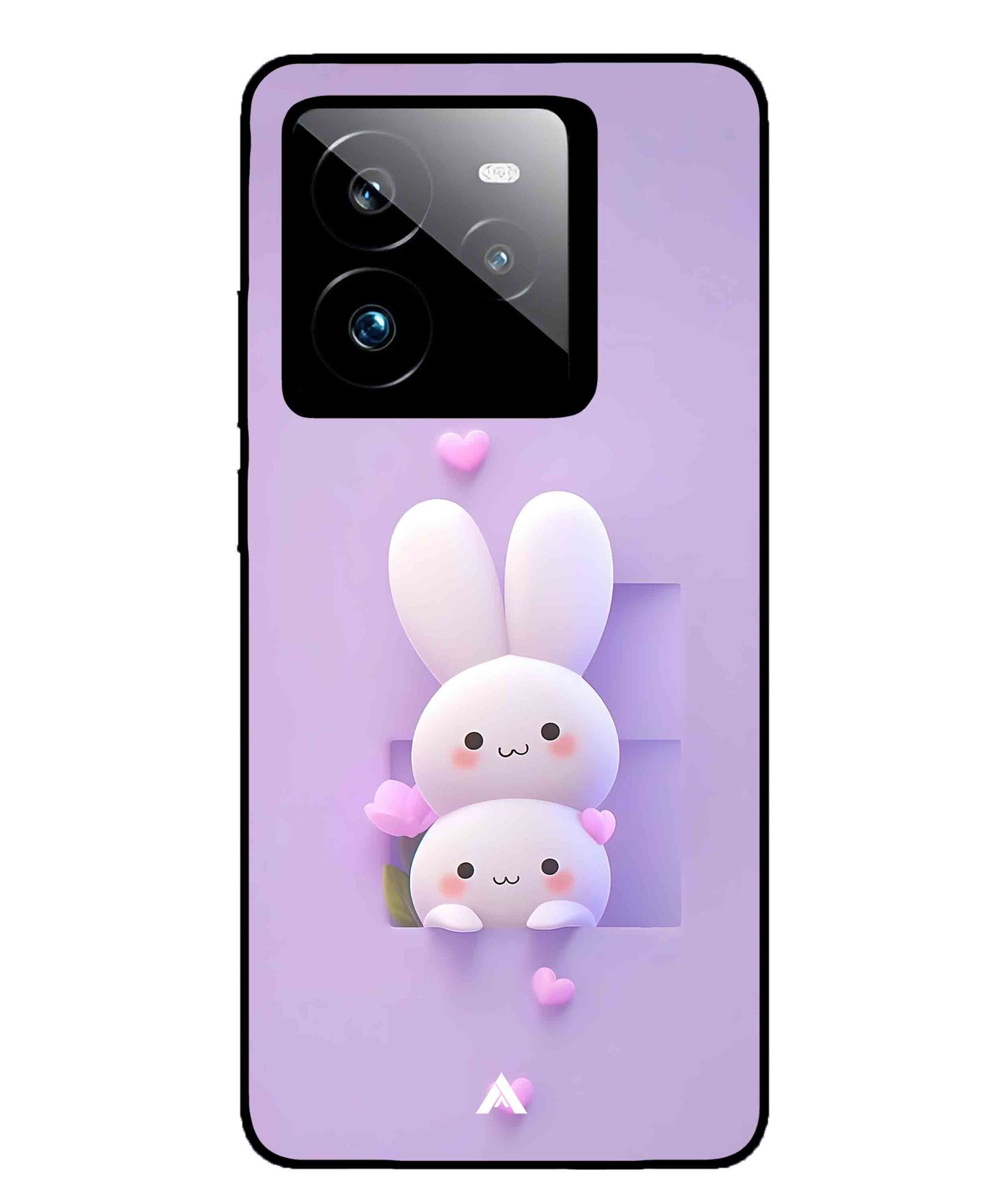 Purple Bunnies Metal Back Cover Phone Case for Realme GT 7 Pro