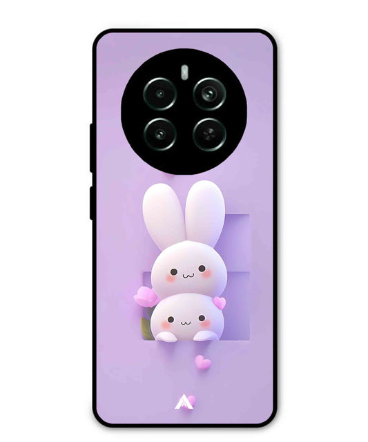 Purple Bunnies Metal Back Cover Phone Case for Realme Narzo 70 Pro
