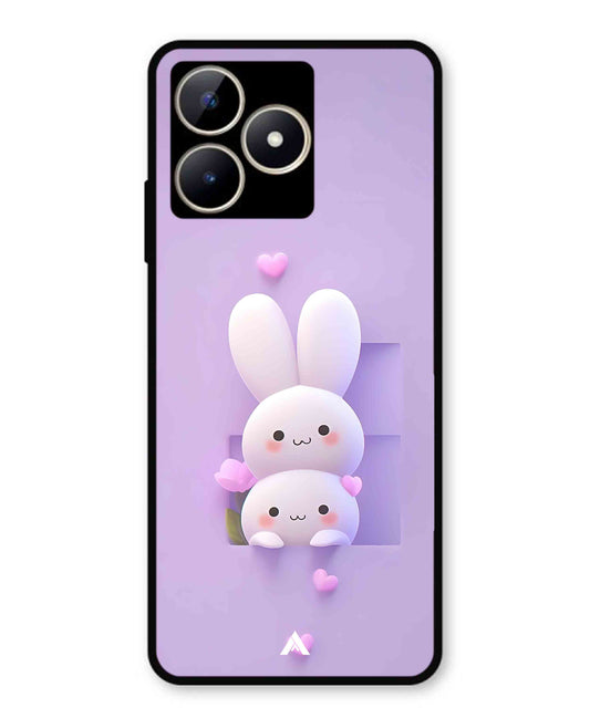 Purple Bunnies Metal Back Cover Phone Case for Realme Narzo N53