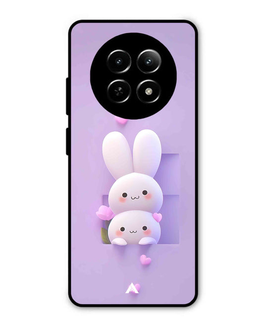 Purple Bunnies Metal Back Cover Phone Case for Realme Narzo N65