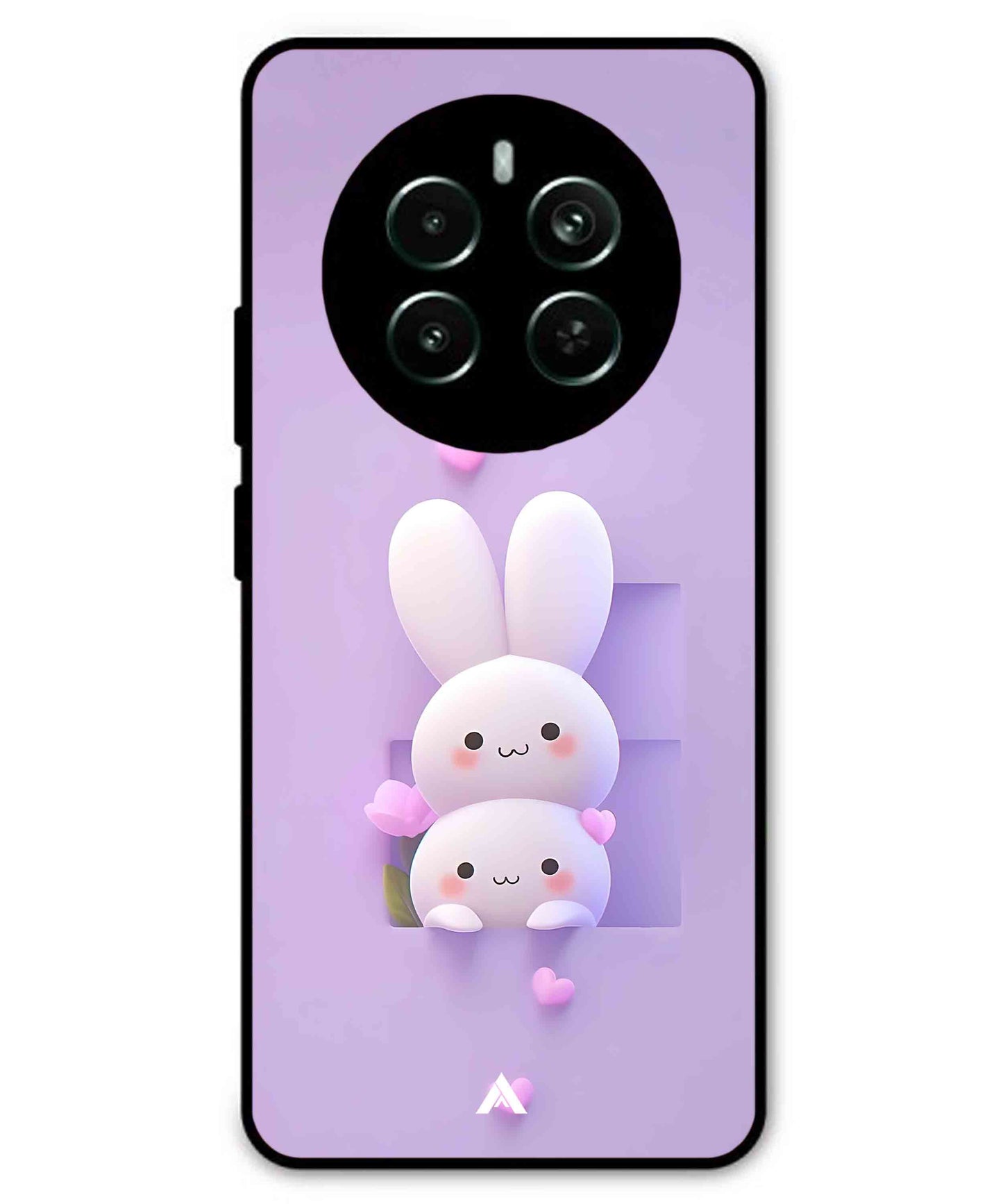 Purple Bunnies Metal Back Cover Phone Case for Realme P1