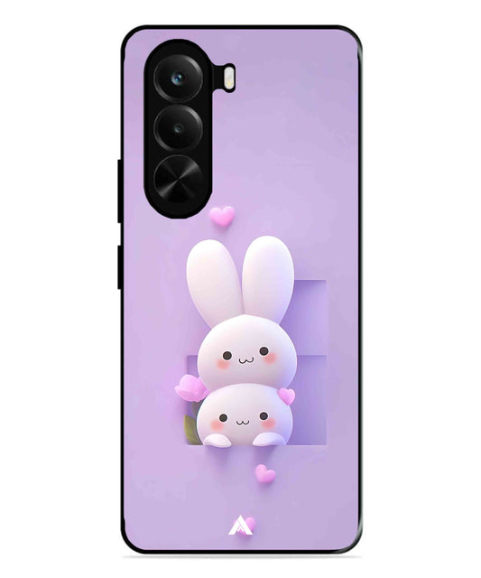 Purple Bunnies Metal Back Cover Phone Case for Realme P4X