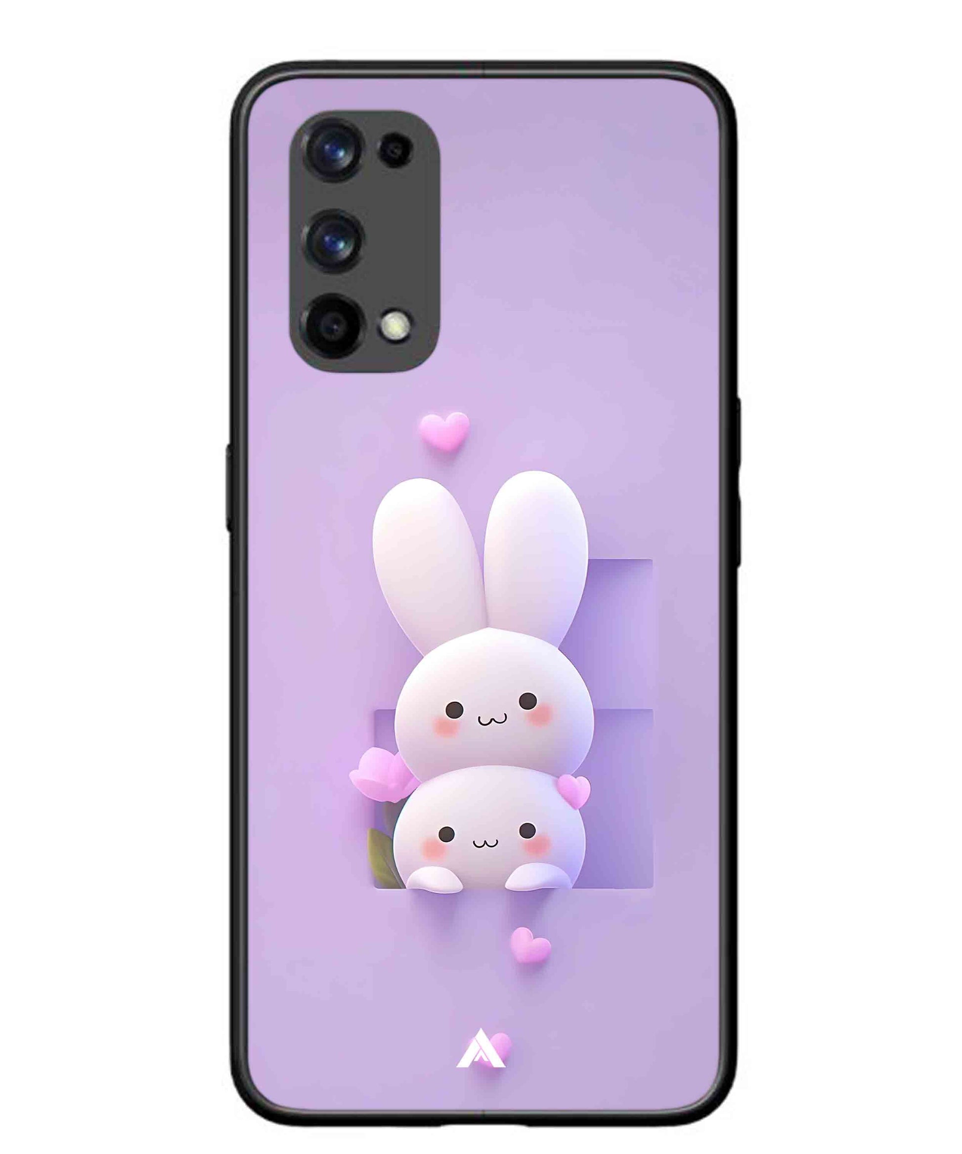 Purple Bunnies Metal Back Cover Phone Case for Realme X7 Pro