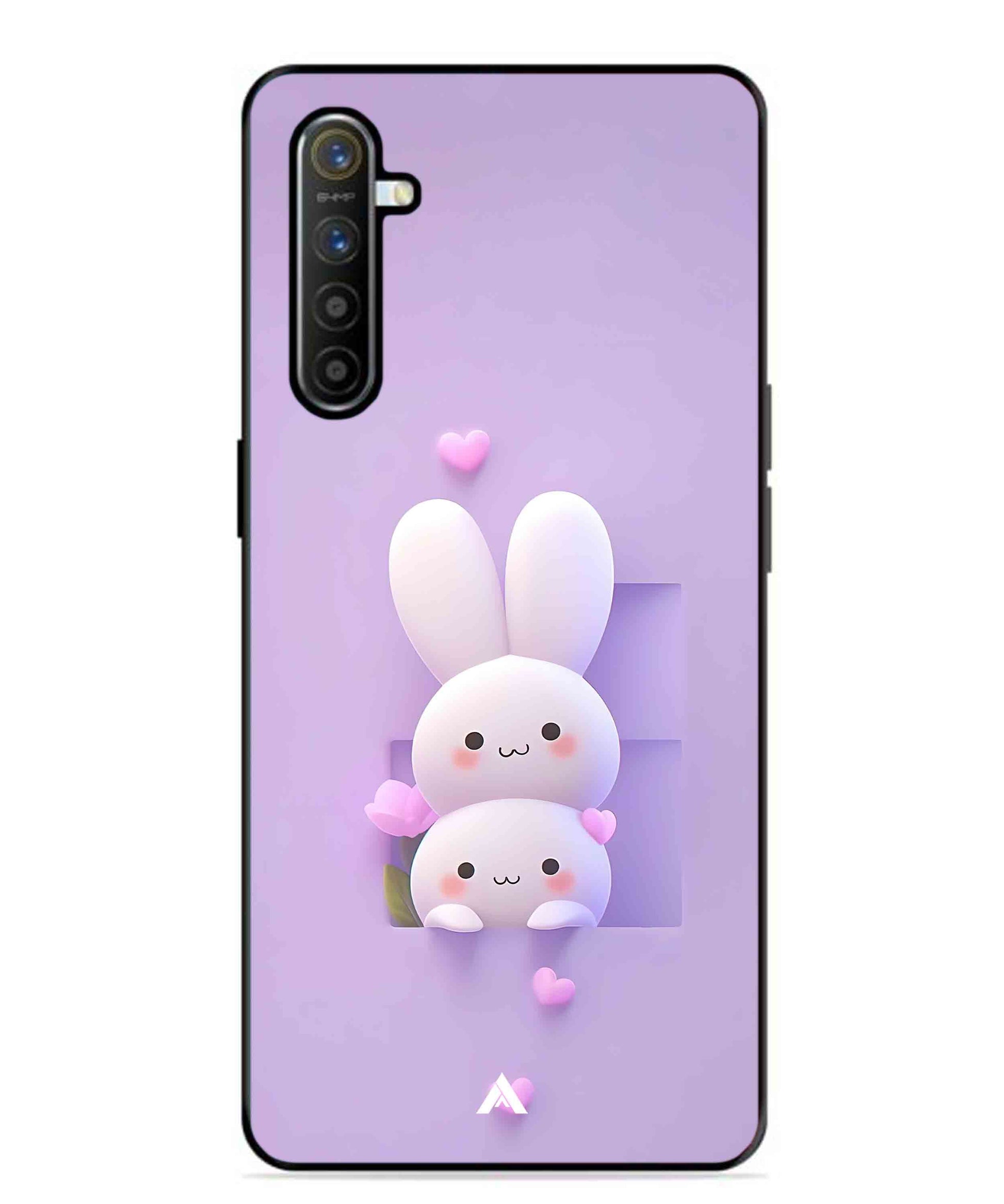 Purple Bunnies Metal Back Cover Phone Case for Realme XT