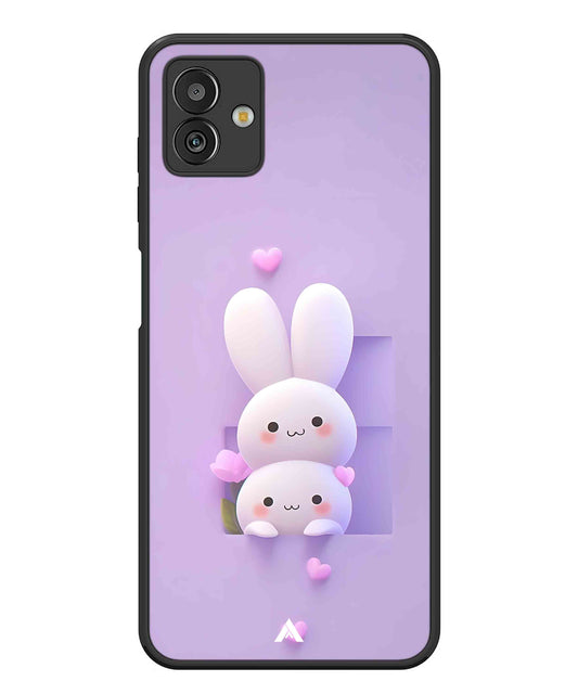 Purple Bunnies Metal Back Cover Phone Case for Samsugn Galaxy M13 5G