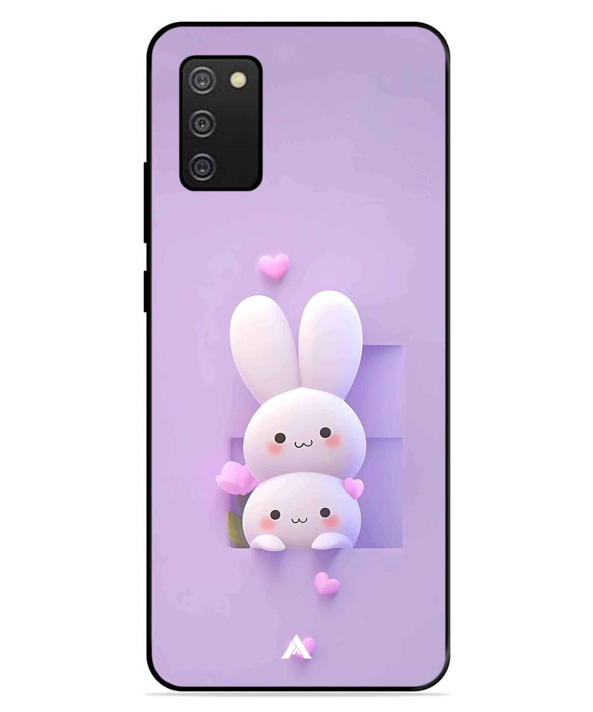 Purple Bunnies Metal Back Cover Phone Case for Samsung Galaxy A03s