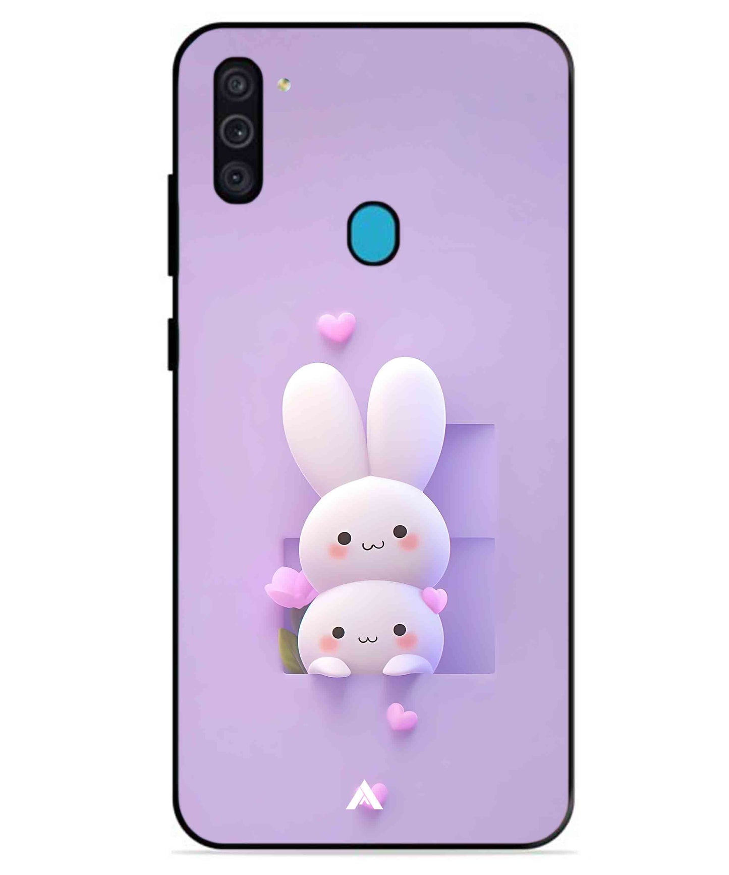 Purple Bunnies Metal Back Cover Phone Case for Samsung Galaxy A11