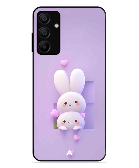 Purple Bunnies Metal Back Cover Phone Case for Samsung Galaxy A15 5G