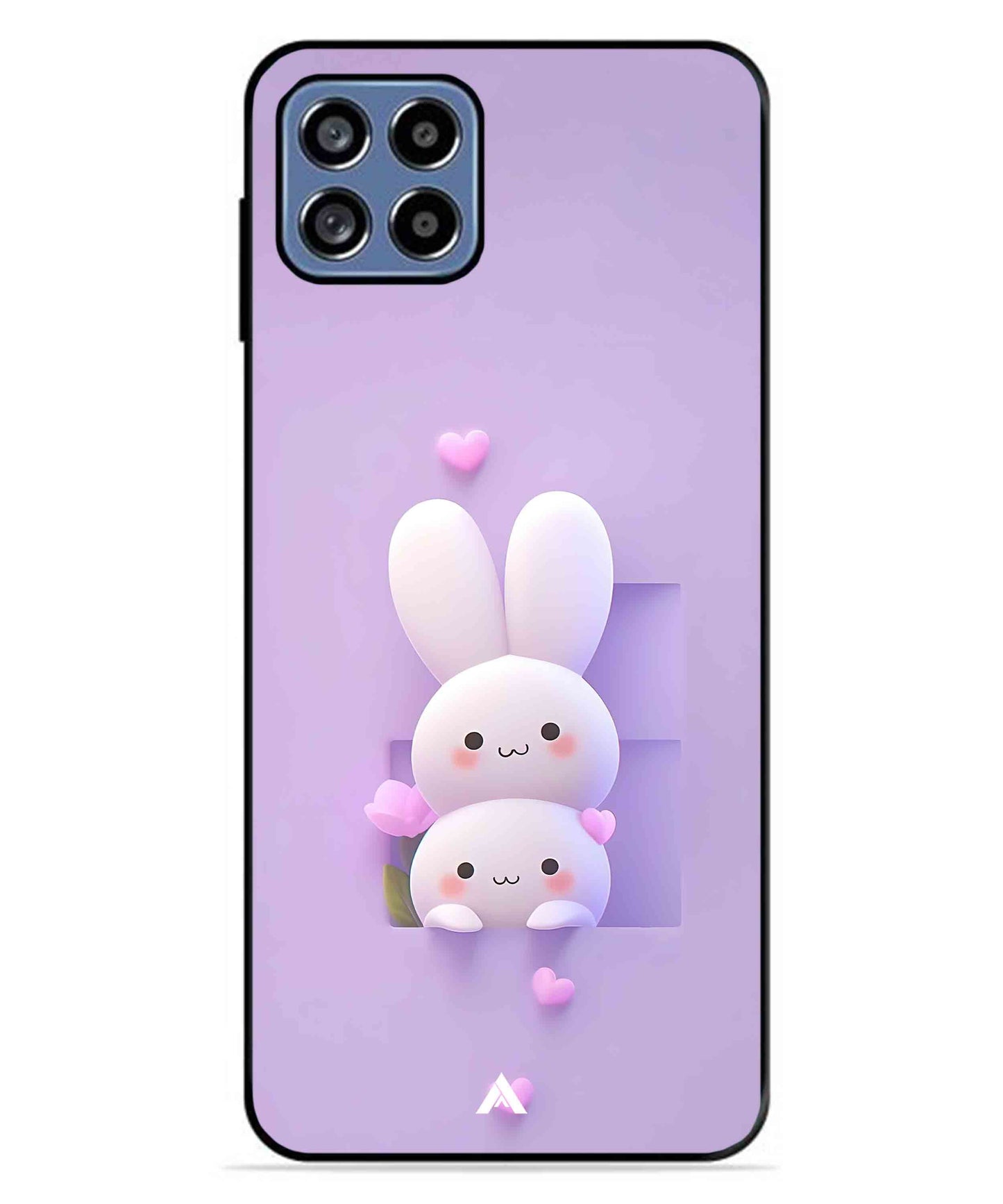 Purple Bunnies Metal Back Cover Phone Case for Samsung Galaxy A22 5G