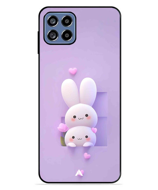 Purple Bunnies Metal Back Cover Phone Case for Samsung Galaxy A22 5G