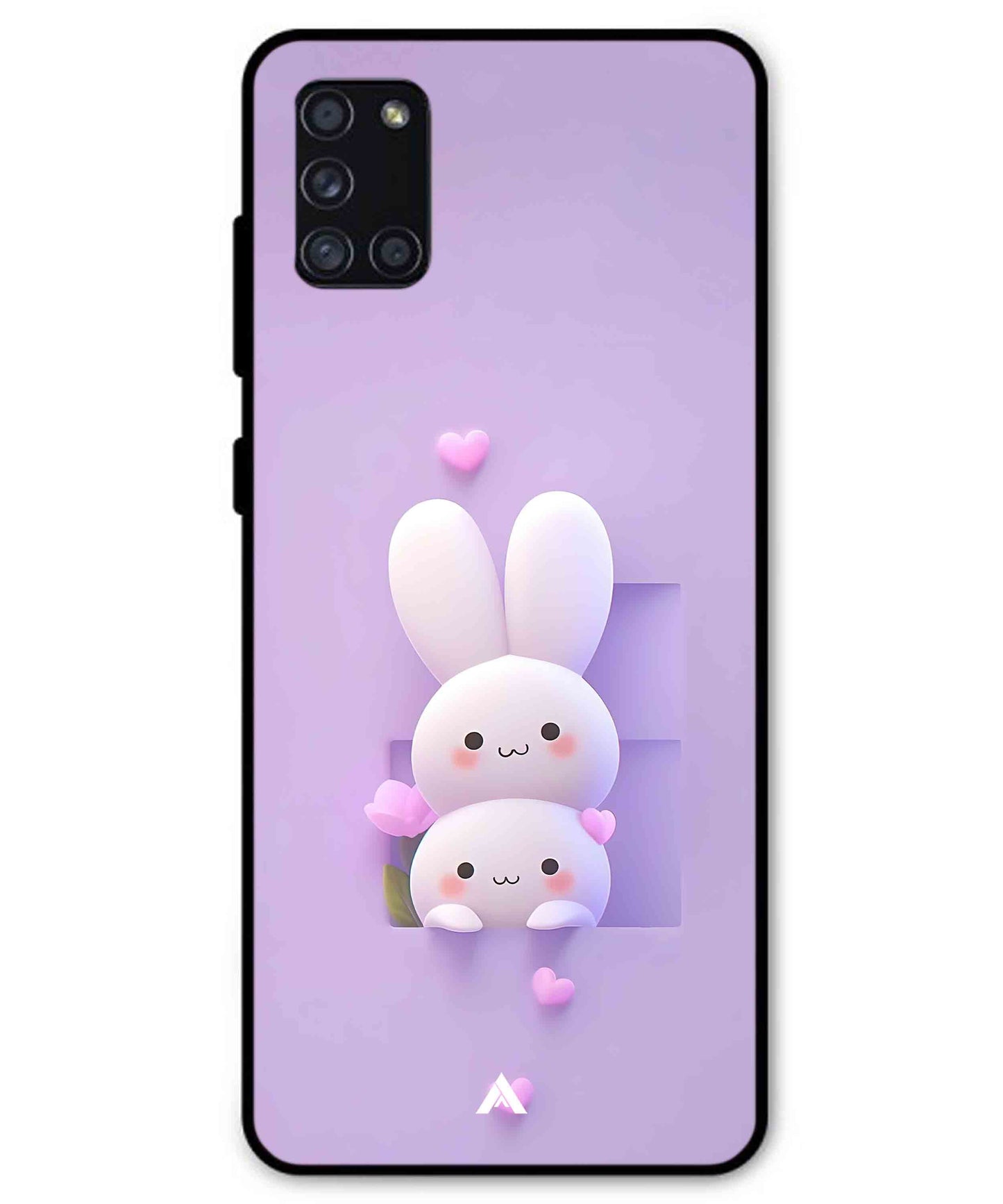 Purple Bunnies Metal Back Cover Phone Case for Samsung Galaxy A31
