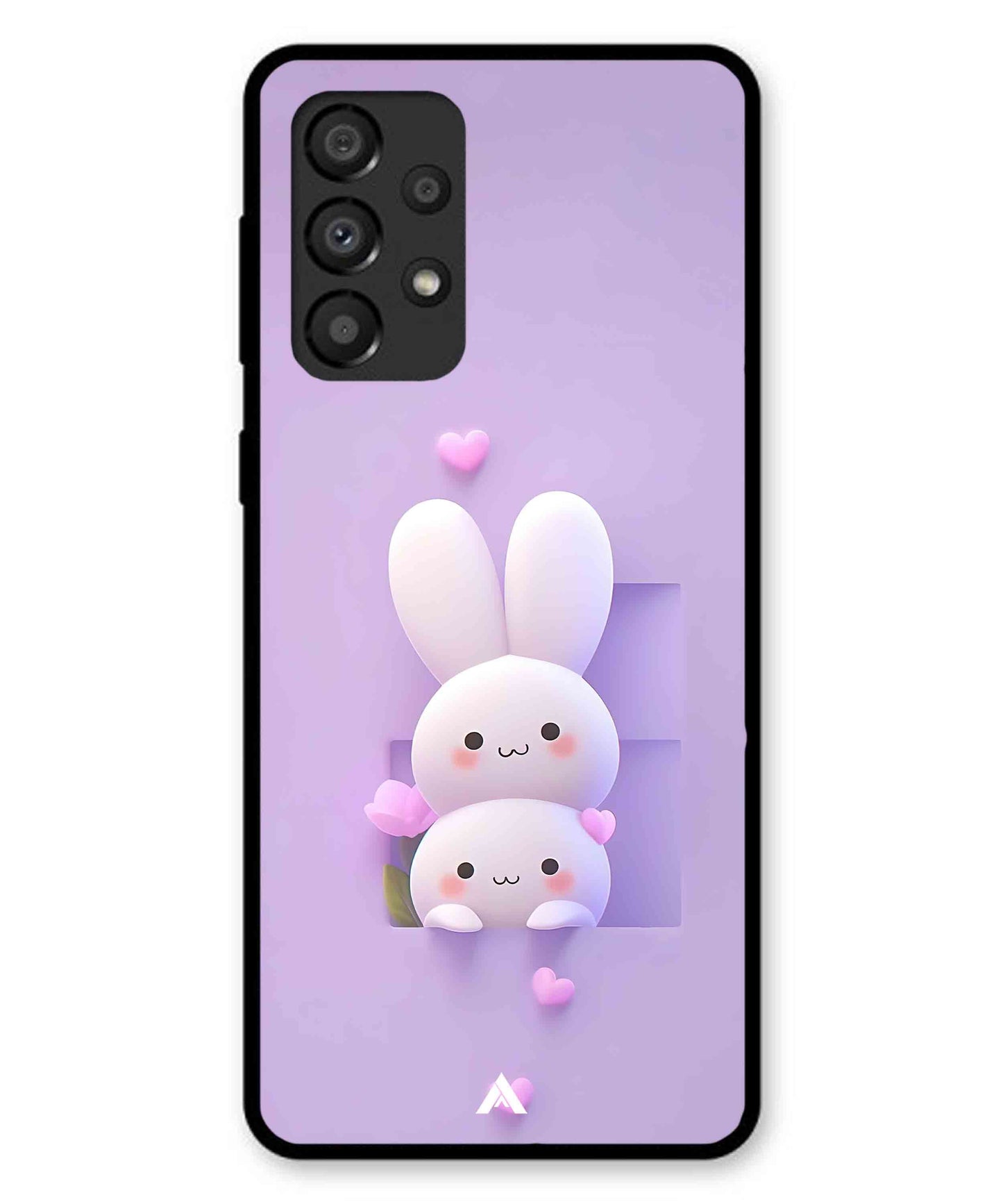 Purple Bunnies Metal Back Cover Phone Case for Samsung Galaxy A33 5G