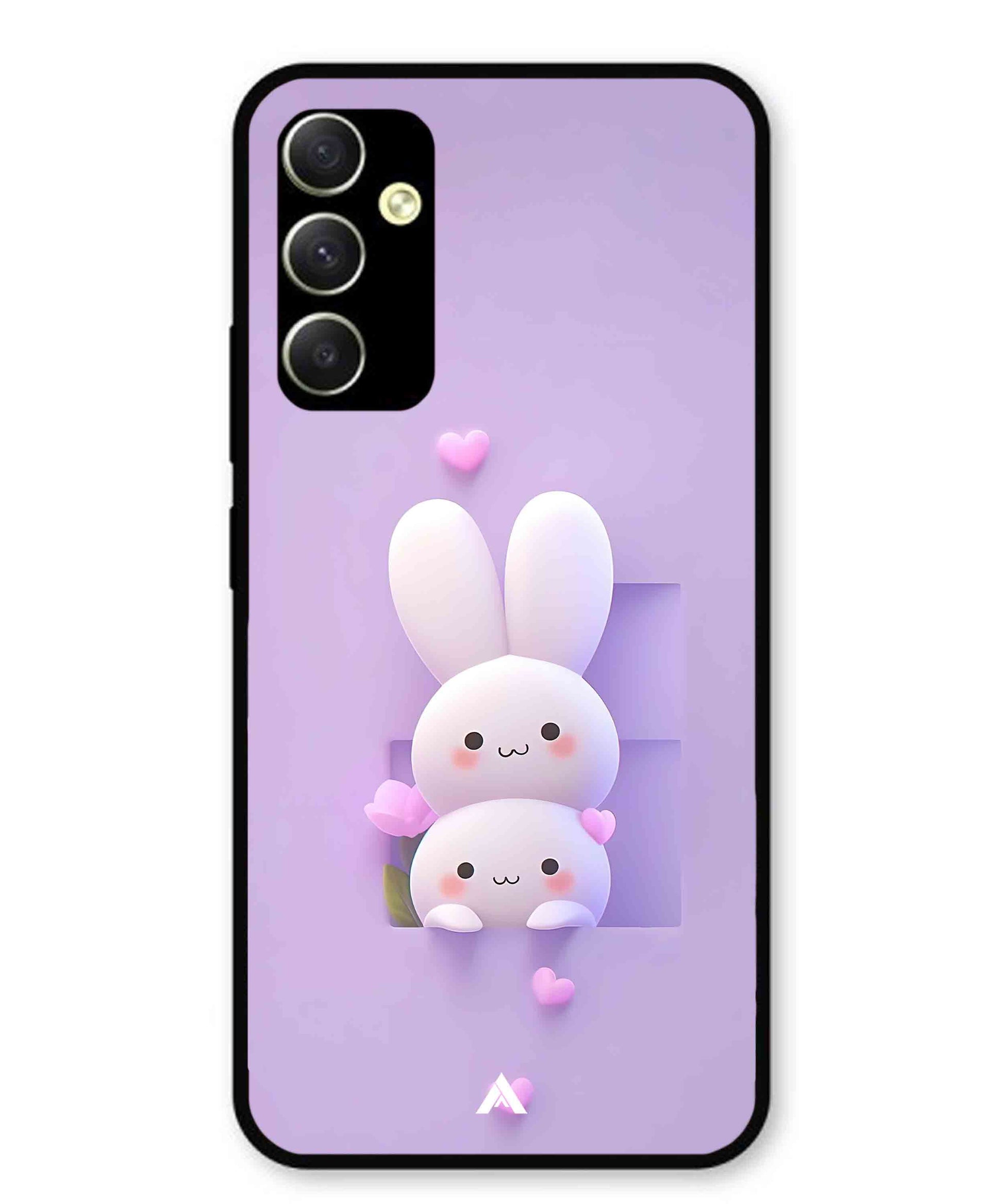 Purple Bunnies Metal Back Cover Phone Case for Samsung Galaxy A34 5G