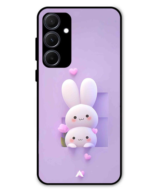 Purple Bunnies Metal Back Cover Phone Case for Samsung Galaxy A35