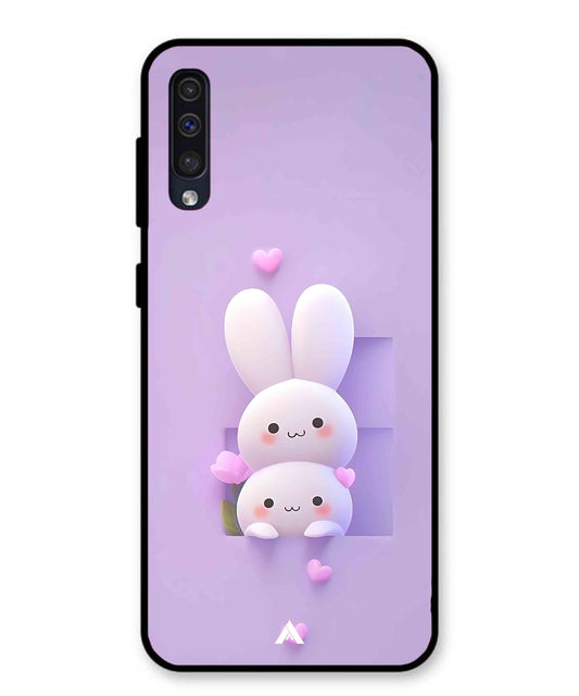 Purple Bunnies Metal Back Cover Phone Case for Samsung Galaxy A50