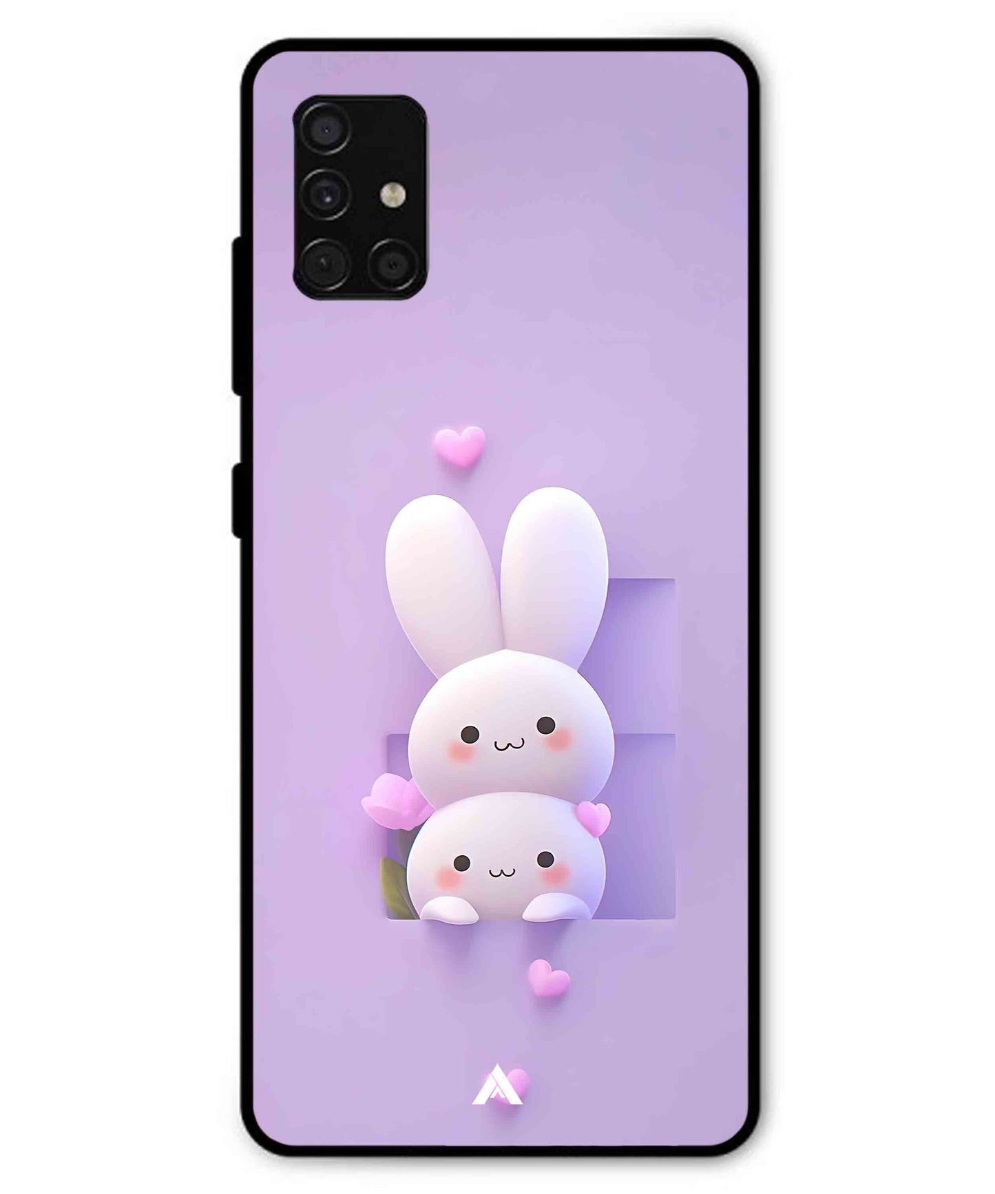 Purple Bunnies Metal Back Cover Phone Case for Samsung Galaxy A51