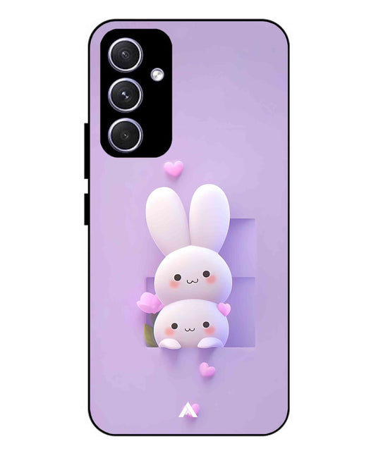 Purple Bunnies Metal Back Cover Phone Case for Samsung Galaxy A54