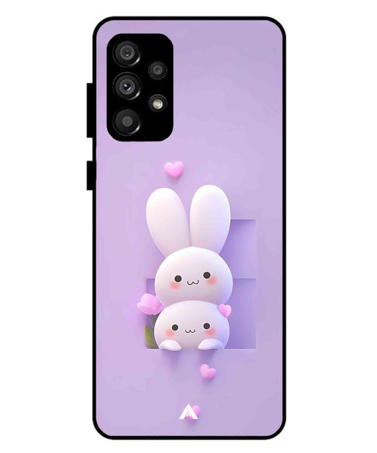 Purple Bunnies Metal Back Cover Phone Case for Samsung Galaxy A73
