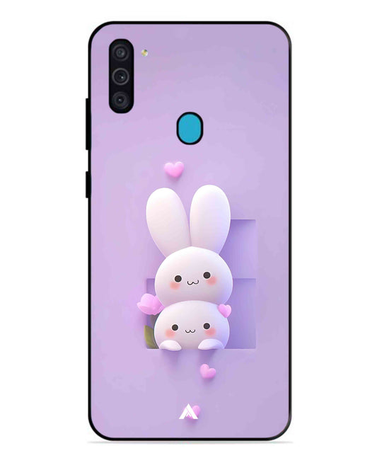 Purple Bunnies Metal Back Cover Phone Case for Samsung Galaxy F11