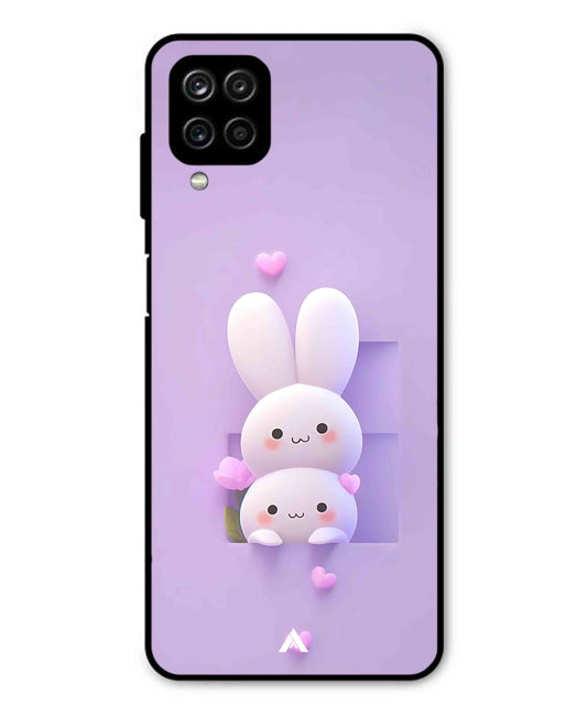 Purple Bunnies Metal Back Cover Phone Case for Samsung Galaxy F12