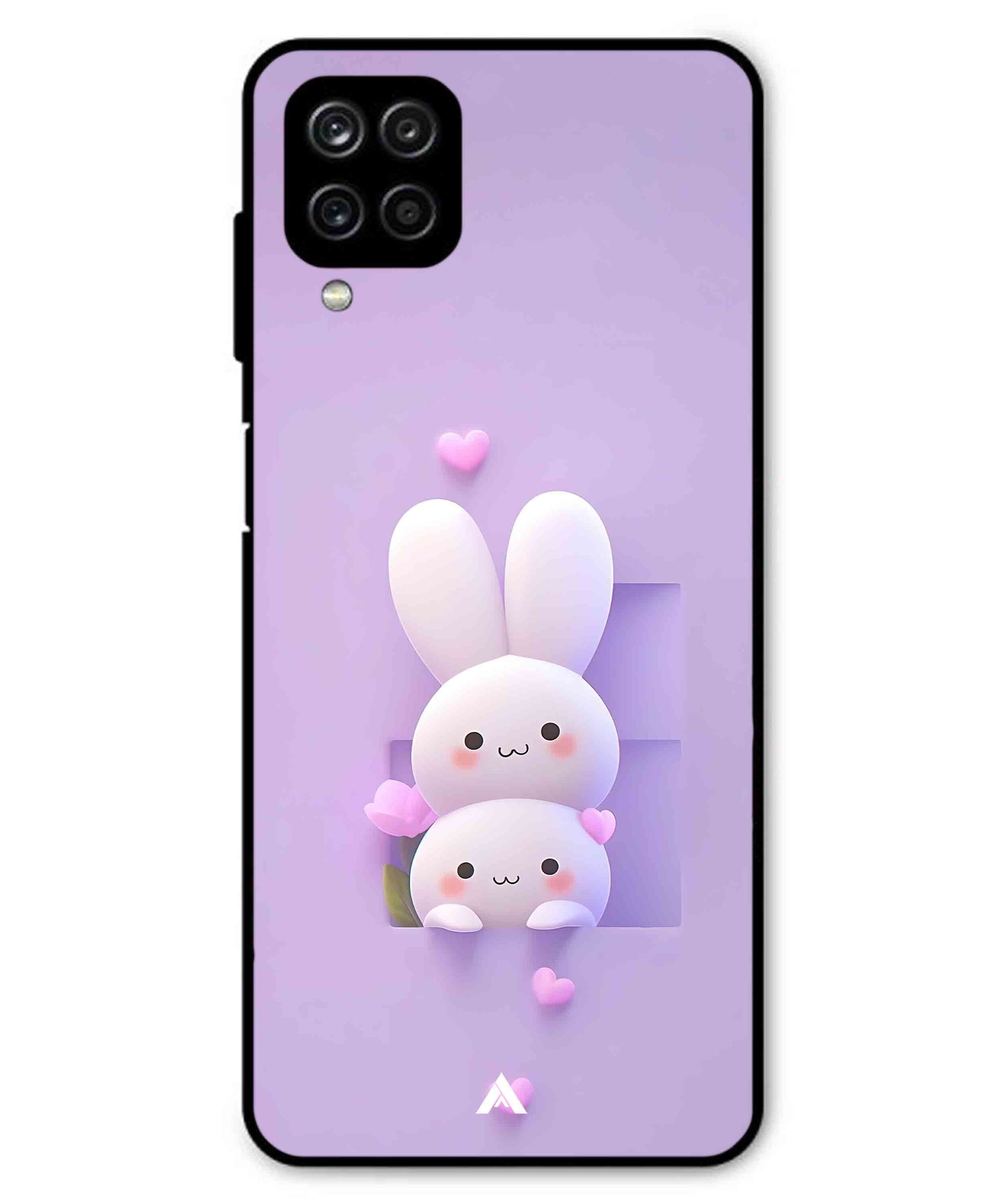 Purple Bunnies Metal Back Cover Phone Case for Samsung Galaxy F22