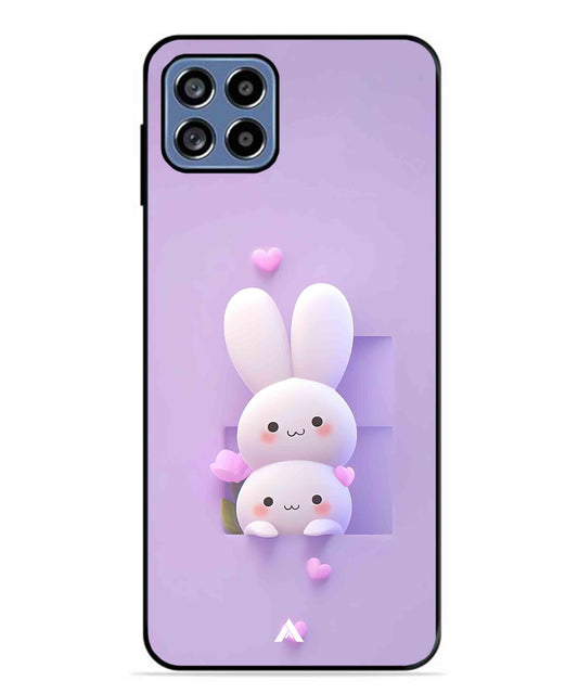 Purple Bunnies Metal Back Cover Phone Case for Samsung Galaxy F42