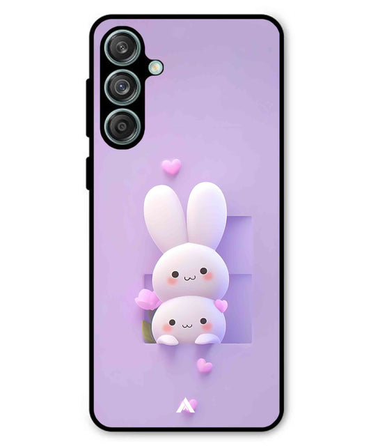 Purple Bunnies Metal Back Cover Phone Case for Samsung Galaxy F55