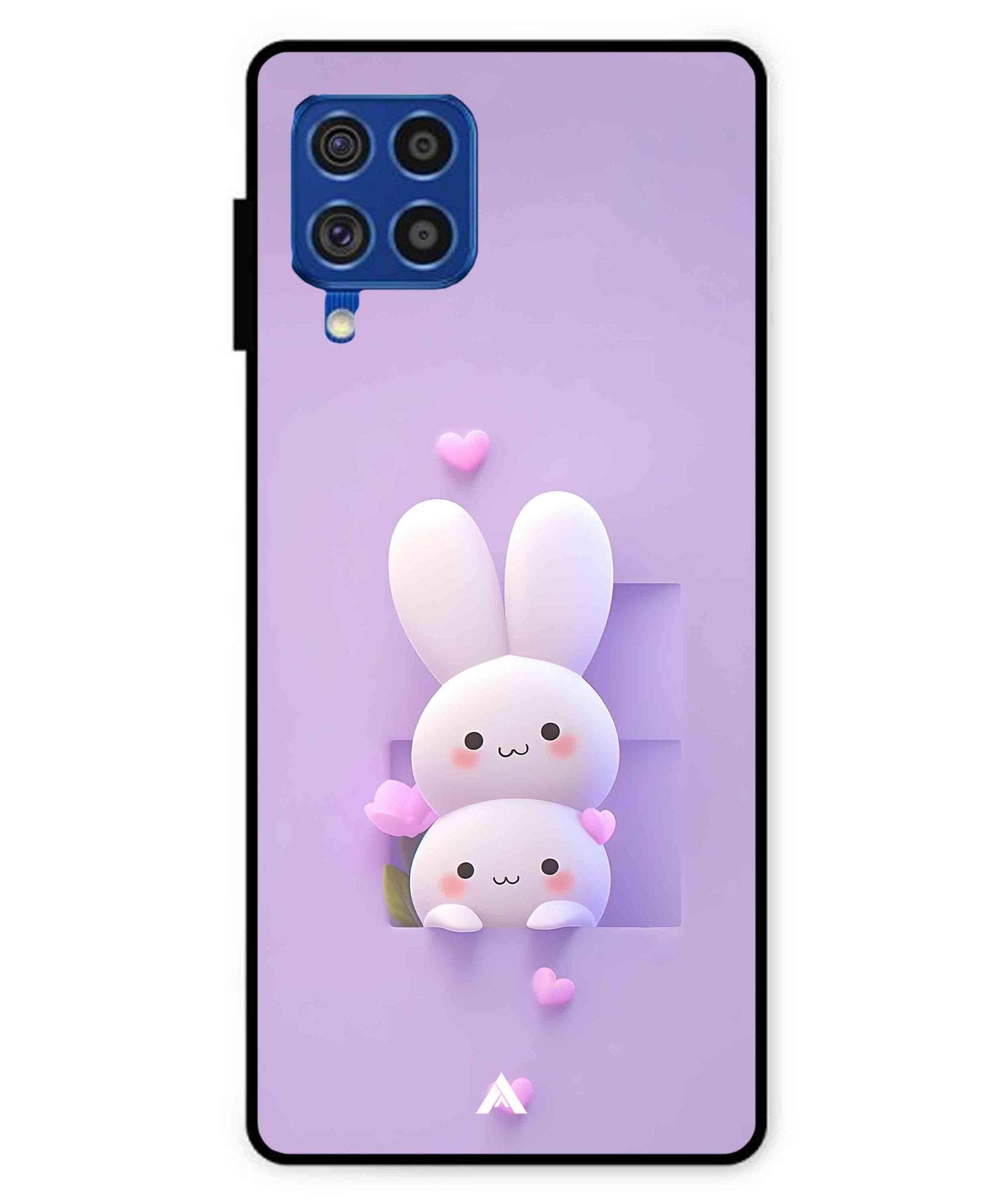 Purple Bunnies Metal Back Cover Phone Case for Samsung Galaxy F62