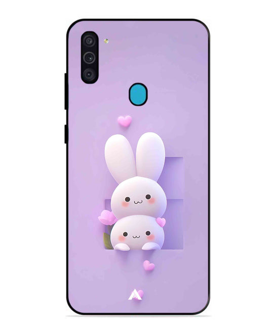 Purple Bunnies Metal Back Cover Phone Case for Samsung Galaxy M11